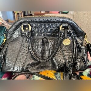 Brahmin vintage Louise Rose Black Melbourne Crocodile bag
